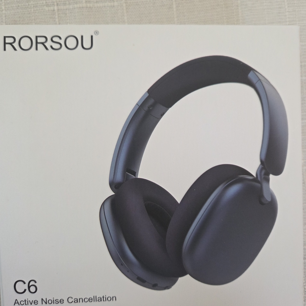 C6 Black Active Noise Cancellation Wireless Headphones